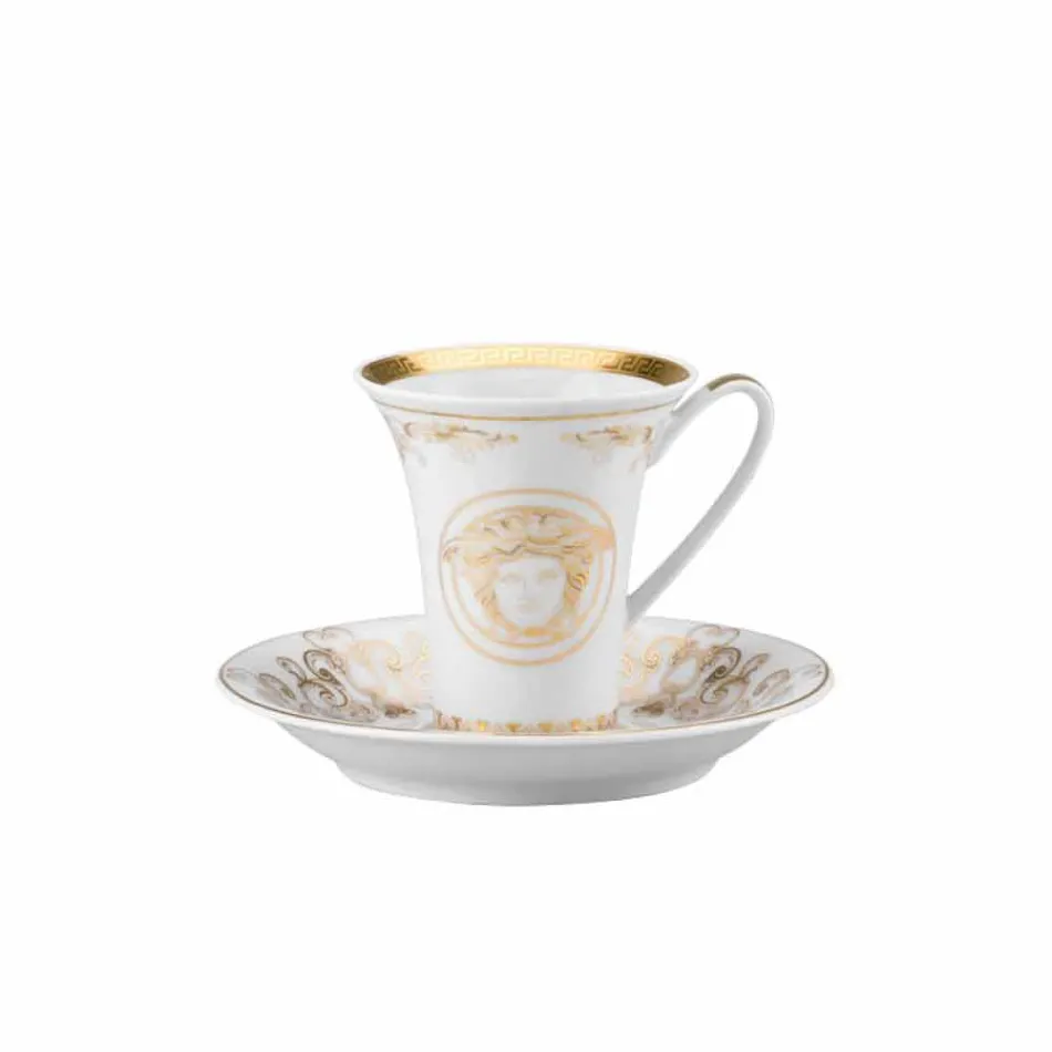 Rosenthal Versace Medusa Gala Guld set 6pz porslin espressokoppar Viadurini