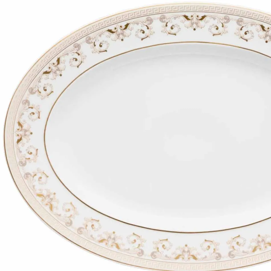 Rosenthal Versace Medusa Gala 34cm porslin oval platta konstruktion Viadurini