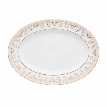 Rosenthal Versace Medusa Gala 34cm porslin oval platta konstruktion Viadurini