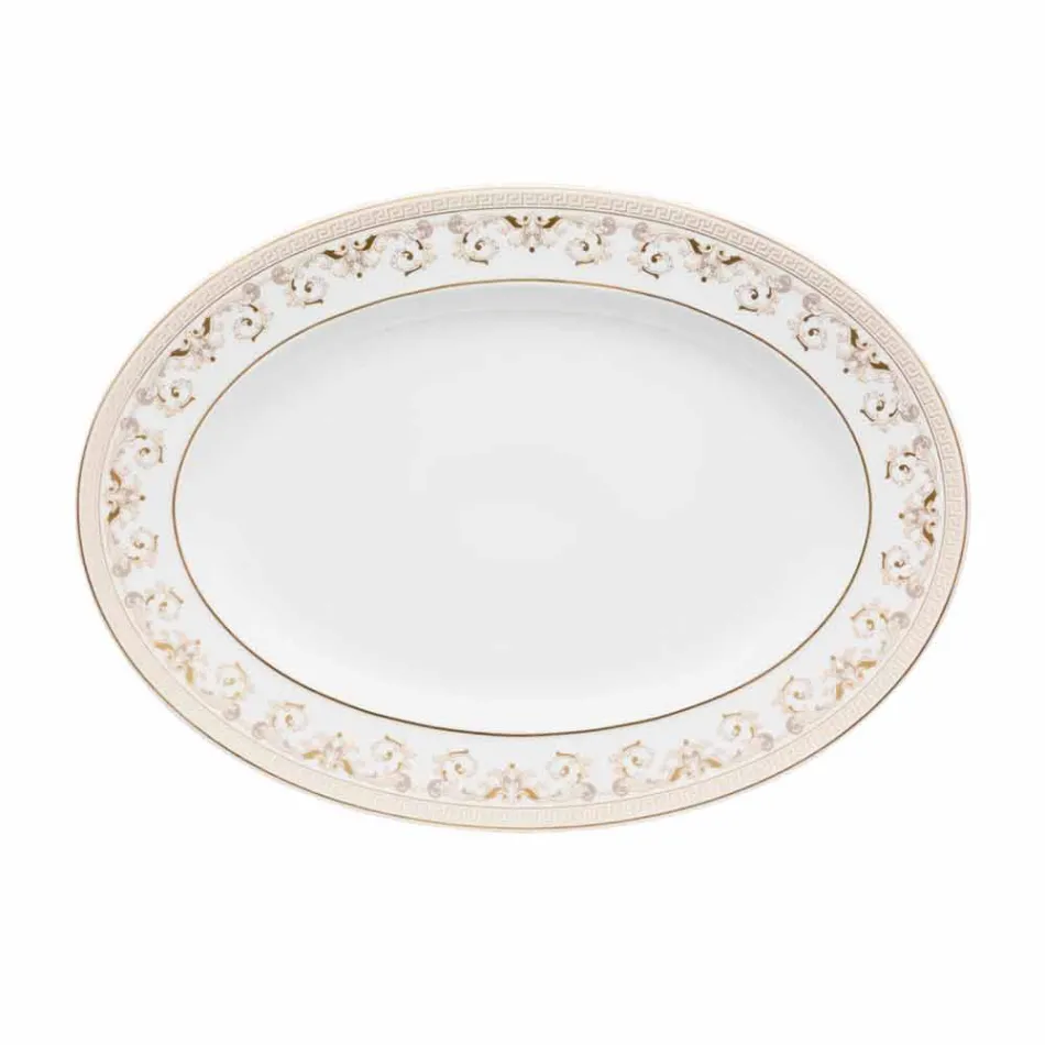 Rosenthal Versace Medusa Gala 34cm porslin oval platta konstruktion Viadurini