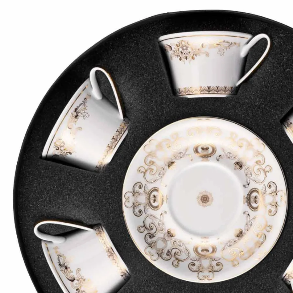 Rosenthal Versace Medusa Gala Cups porslin te 6 st Viadurini
