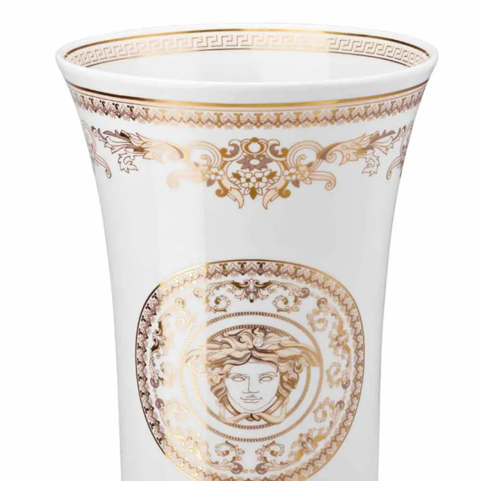 Rosenthal Versace Medusa Gala konstruktion porslin vas h 34cm Viadurini
