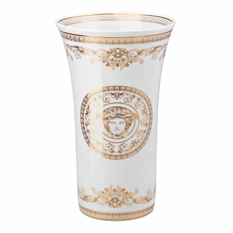 Rosenthal Versace Medusa Gala konstruktion porslin vas h 34cm Viadurini