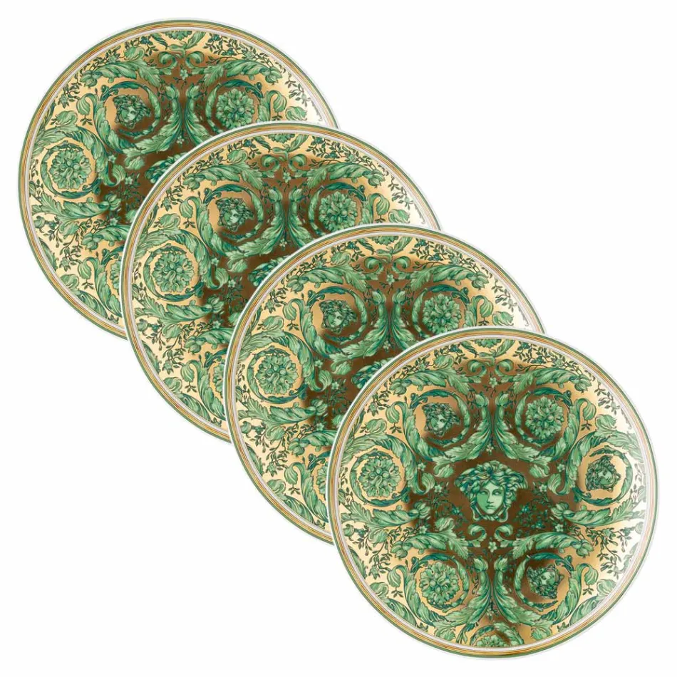 Rosenthal Versace Medusa Garland 4 middagstallrikar Diameter 17 cm - jul Viadurini