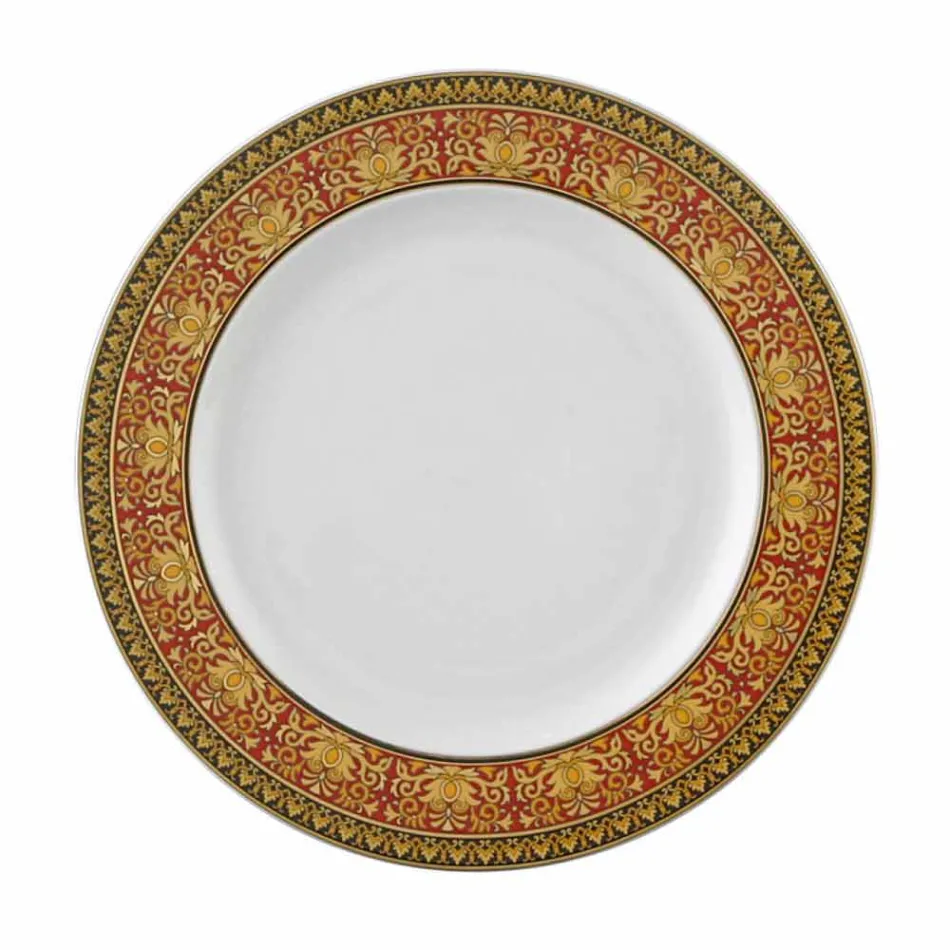 Rosenthal Versace Medusa Red Plate 22 cm porslin Viadurini