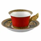 Rosenthal Versace Medusa Red September tekoppar 6 porslin bitar Viadurini