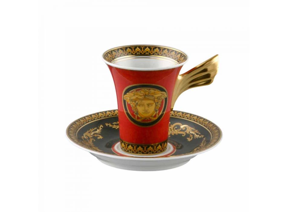 Rosenthal Versace Medusa Red kaffekopp av porslin konstruktion Viadurini