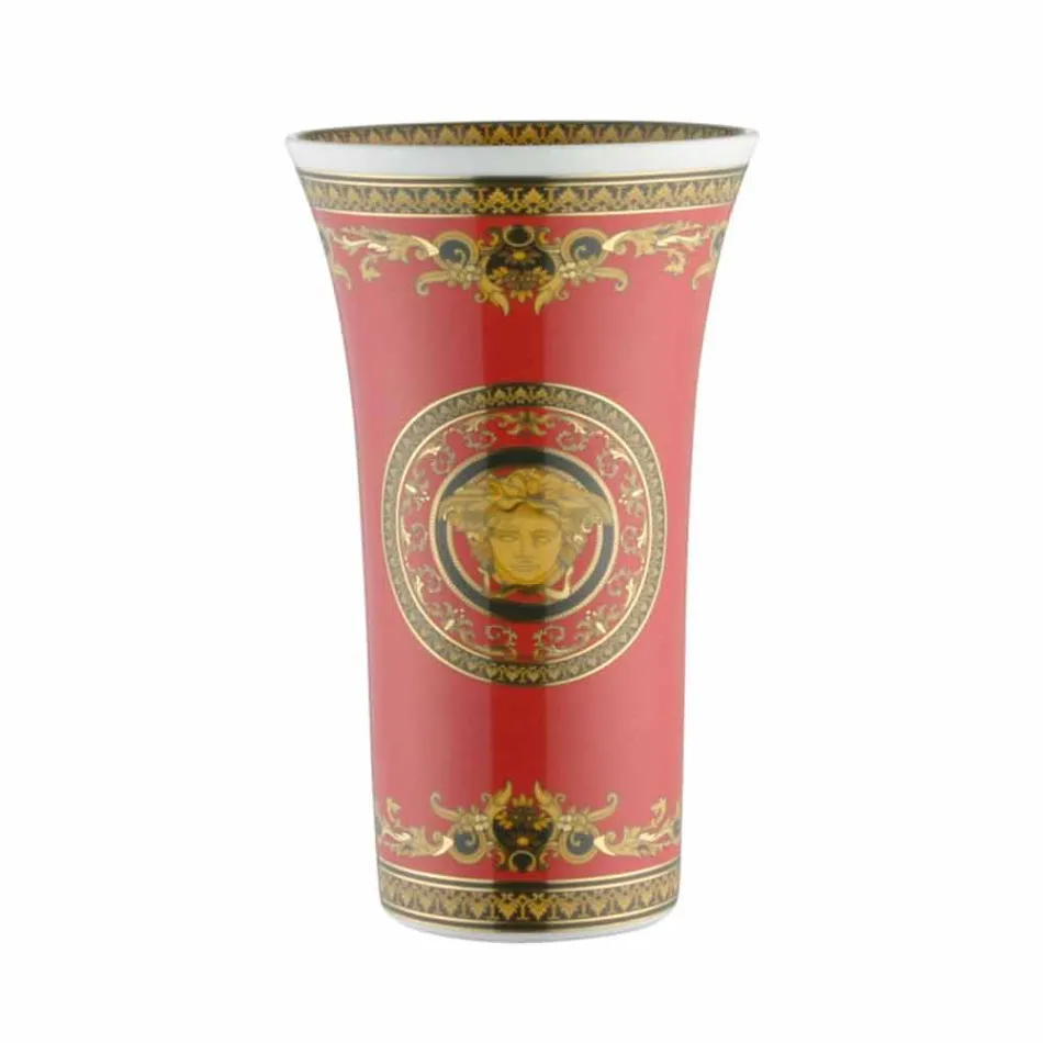 Rosenthal Versace Medusa Red modern design porslin vas 26cm Viadurini