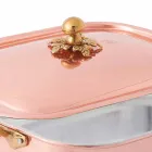 Handtinnad koppar Rektangulär rostare och lock 37x27 cm - Mariateresa Viadurini