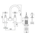 Klassisk handgjord bryggkran i mässing för handfat - Fioretta Viadurini