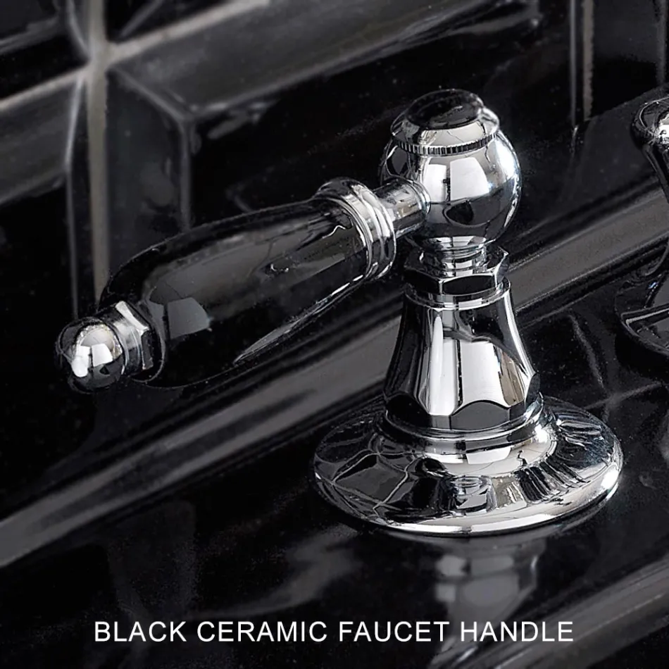 Klassisk 3-håls bidétapp med mässingshandtag Tillverkad i Italien - Noriana Viadurini