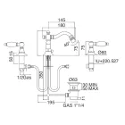 Klassisk 3-håls bidétapp med mässingshandtag Tillverkad i Italien - Noriana Viadurini