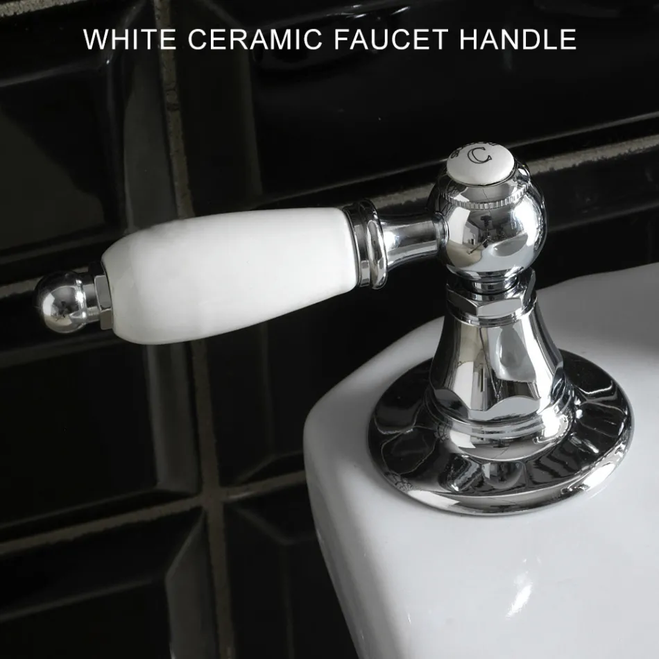 Klassisk 3-håls bidétapp med mässingshandtag Tillverkad i Italien - Noriana Viadurini