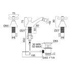 Klassisk 3-håls bidékran med mässingsavfall tillverkad i Italien - Ercolina Viadurini