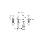 3-håls bidétapp vintagestil i mässing Tillverkad i Italien - Klarisa Viadurini