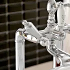 Golvstående badkarskran med handdusch i mässing tillverkad i Italien - Noriana Viadurini