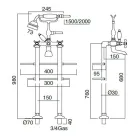 Classic Brass Golvstående badkran med handdusch - Fioretta Viadurini