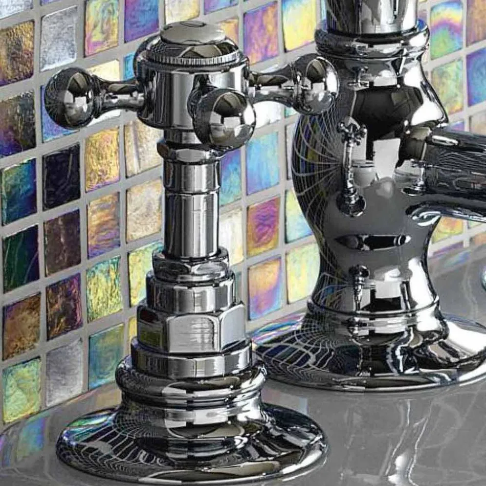 Vintage 3-håls bidétapp i mässing tillverkad i Italien - Elisea Viadurini