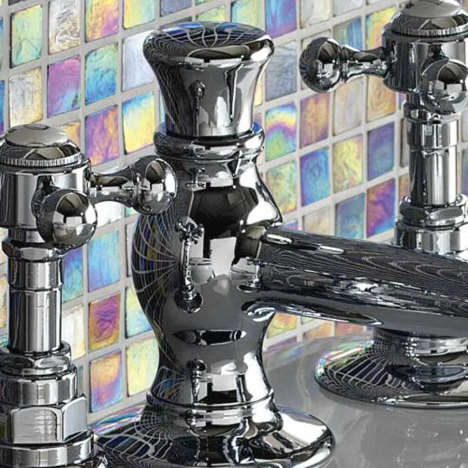 Vintage 3-håls bidétapp i mässing tillverkad i Italien - Elisea Viadurini