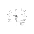 Vintage 3-håls bidétapp i mässing tillverkad i Italien - Elisea Viadurini