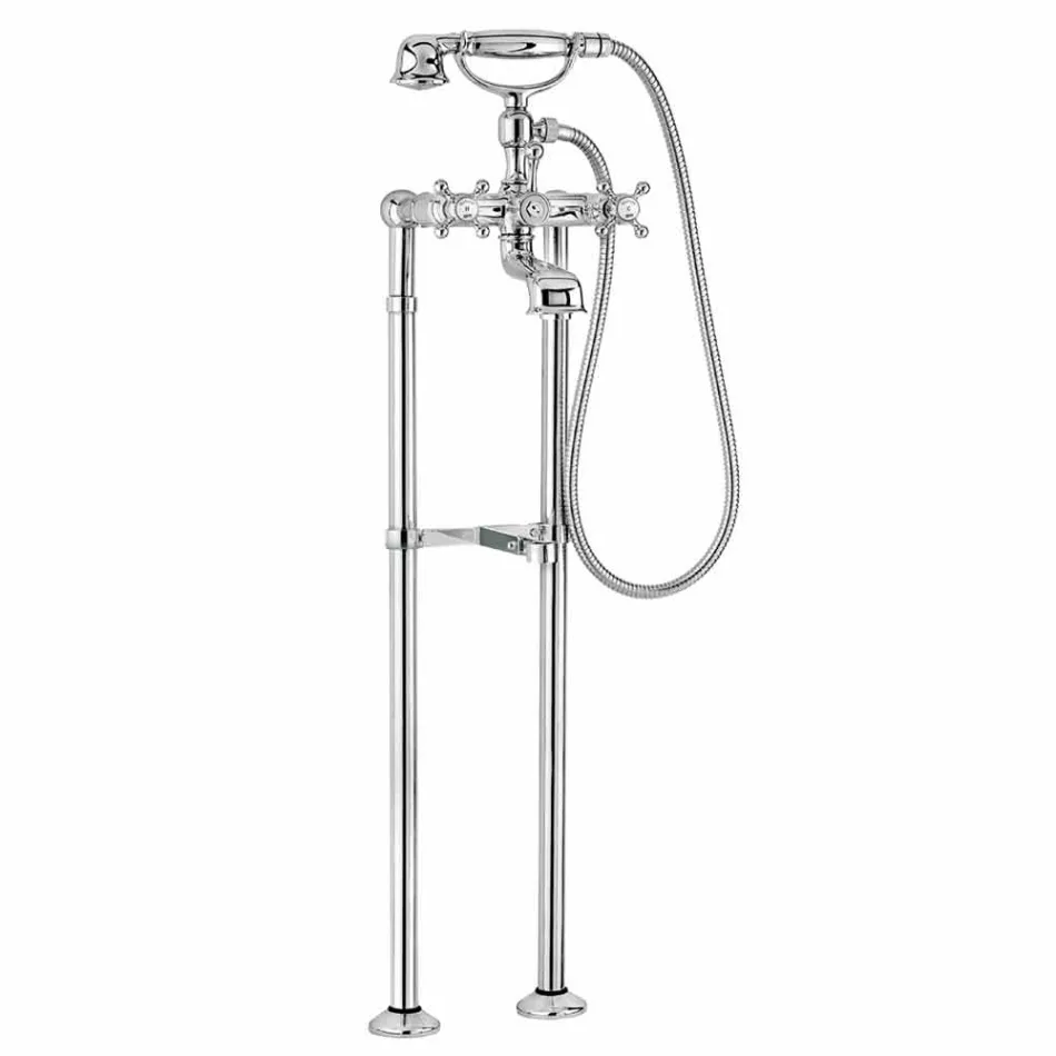 Klassisk kran för badkar på mässingskolonner Tillverkad i Italien - Enriko Viadurini