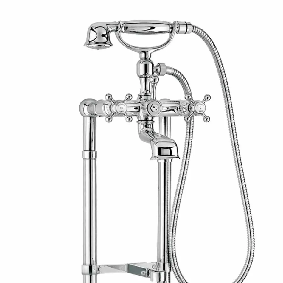 Klassisk kran för badkar på mässingskolonner Tillverkad i Italien - Enriko Viadurini