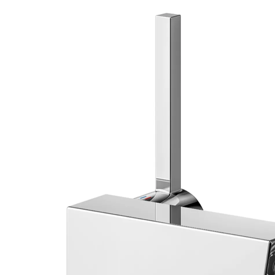 Bidé engreppsblandare med fyrkantigt designavlopp - Erik Viadurini