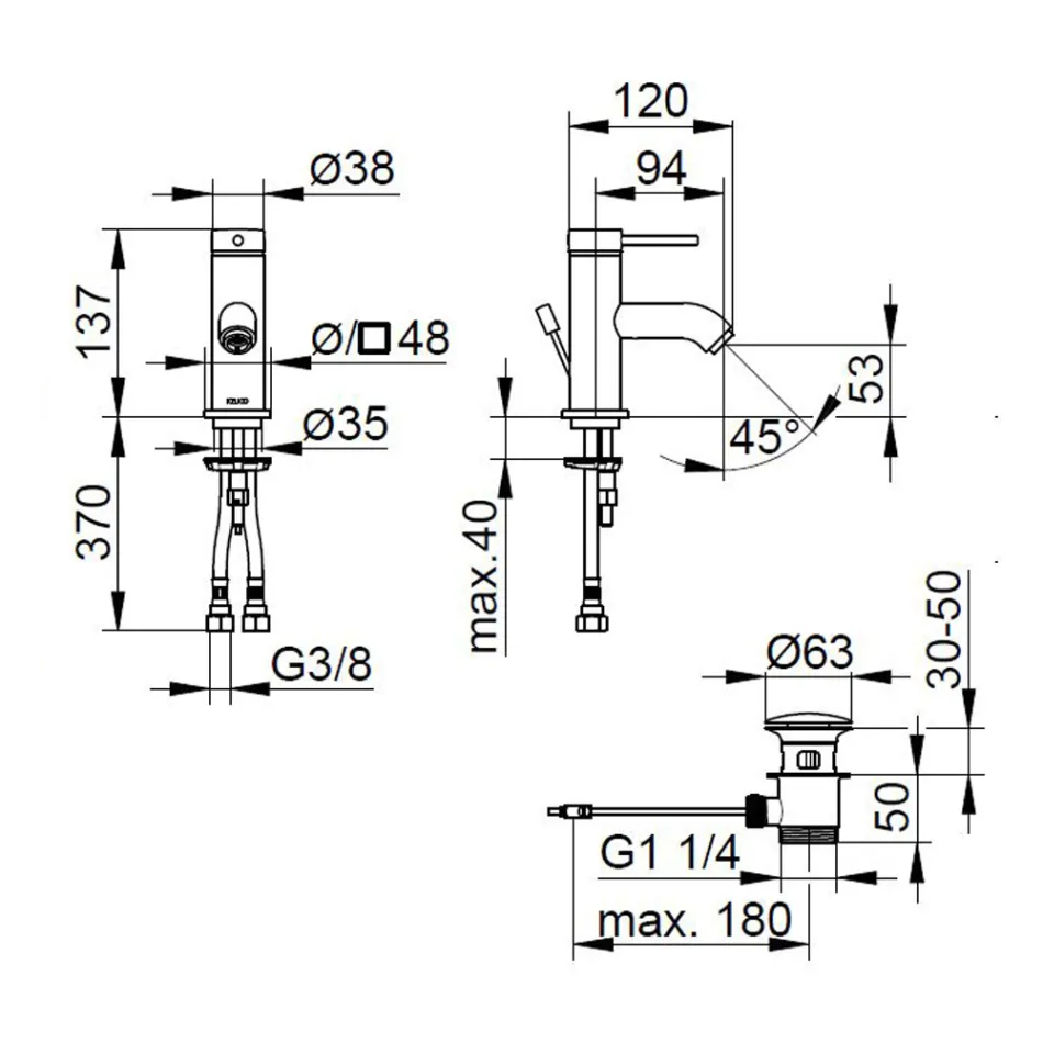 Ettgrepps tvättställsblandare Mässing Rund Design - Antilio Viadurini