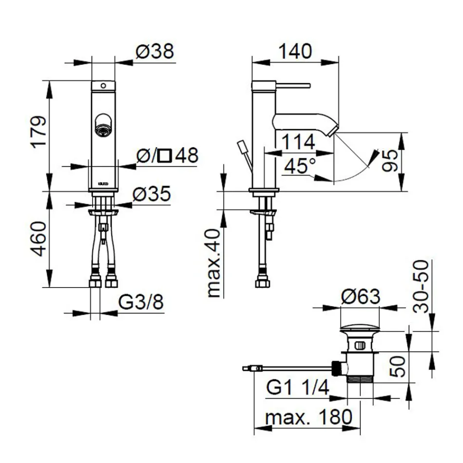 Ettgrepps tvättställsblandare Mässing Rund Design - Antilio Viadurini