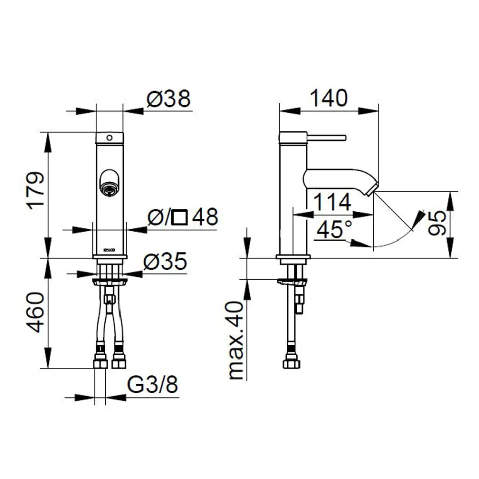 Ettgrepps tvättställsblandare Mässing Rund Design - Antilio Viadurini