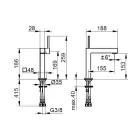 Fyrkantig design mässing 1-grepps tvättställsblandare - Erik Viadurini