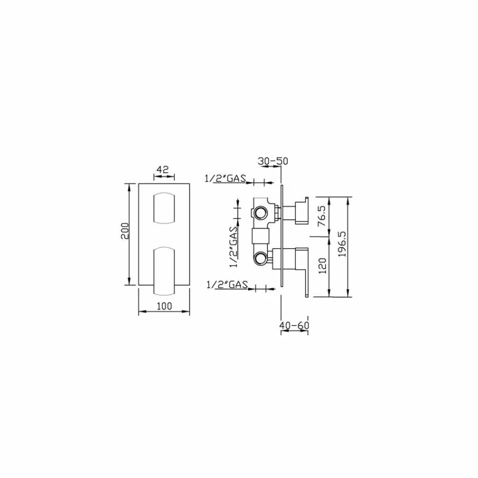 Duschblandare med avledare 4 uttag Made in Italy - Sika Viadurini
