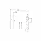Blandningsblandare med hög tunn design och handfat tillverkad i Italien - Neno Viadurini