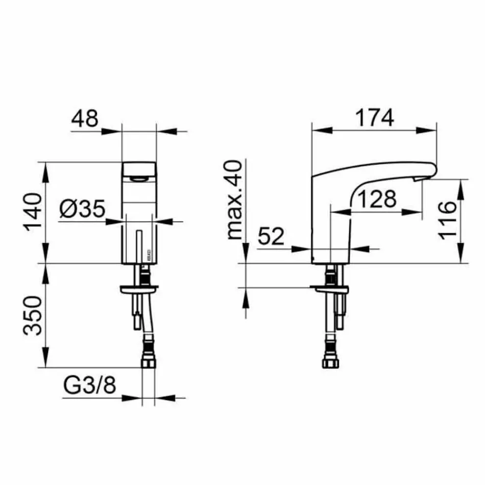 Modernt badrumsvattenkran för metall med infraröd sensor - Gonzo Viadurini