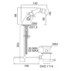 Enkelhåls klassisk bidétapp i mässing och fjärilshandtag - Miriano Viadurini
