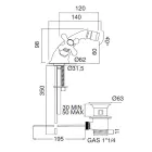 Enkelhåls bidétapp i mässing med avfall i klassisk stil - Ercolina Viadurini
