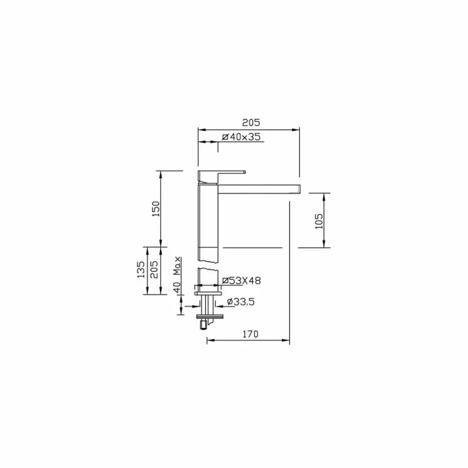Modernt badrumshandfat i mässing Tillverkad i Italien - Sika Viadurini