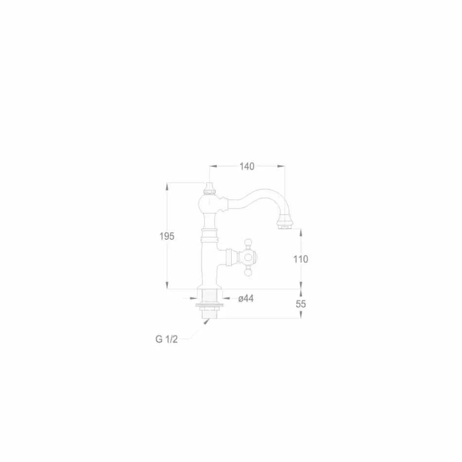 Design Mono-Water Badrumsblandare i mässing Tillverkad i Italien - Binsu Viadurini