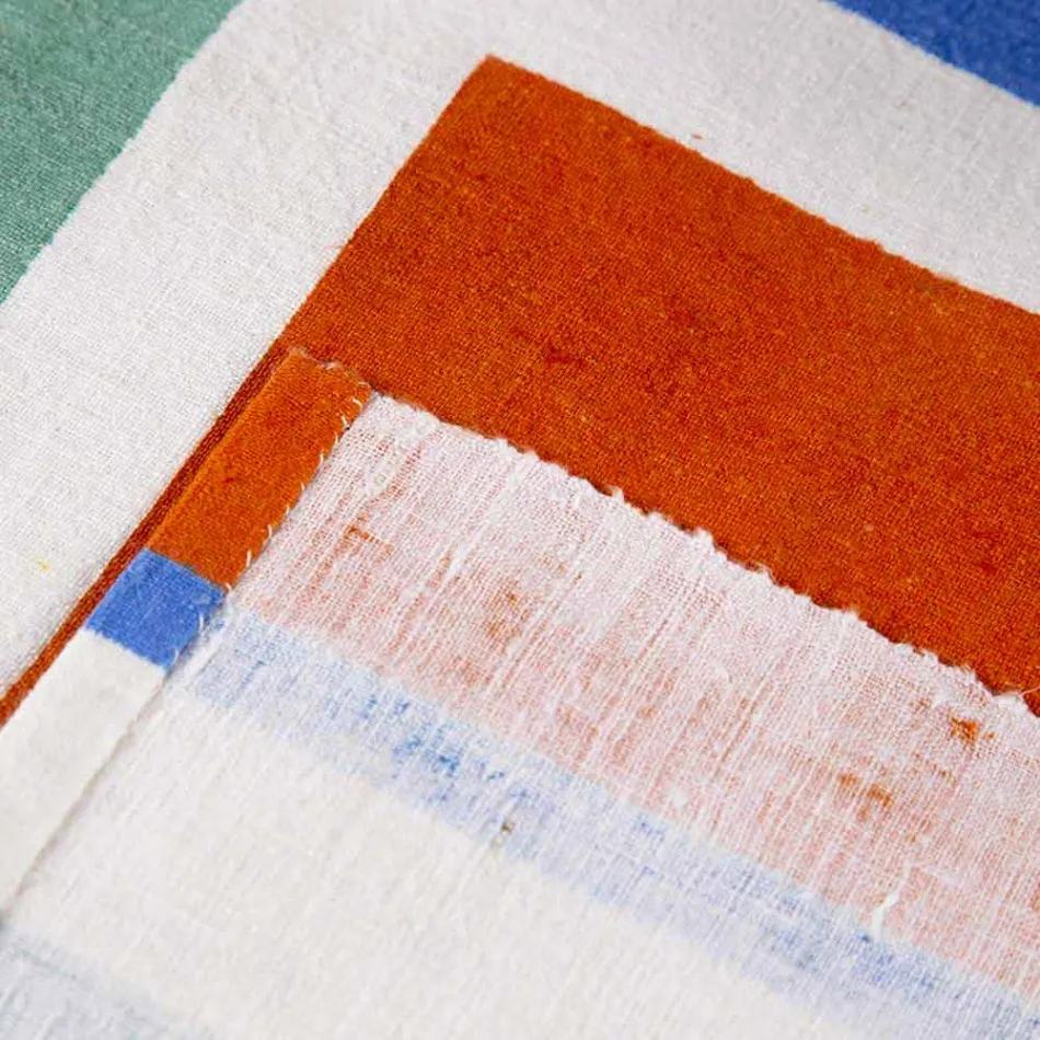 Handmålad hamp Runner Italian Art Unique Piece - Varumärken Viadurini