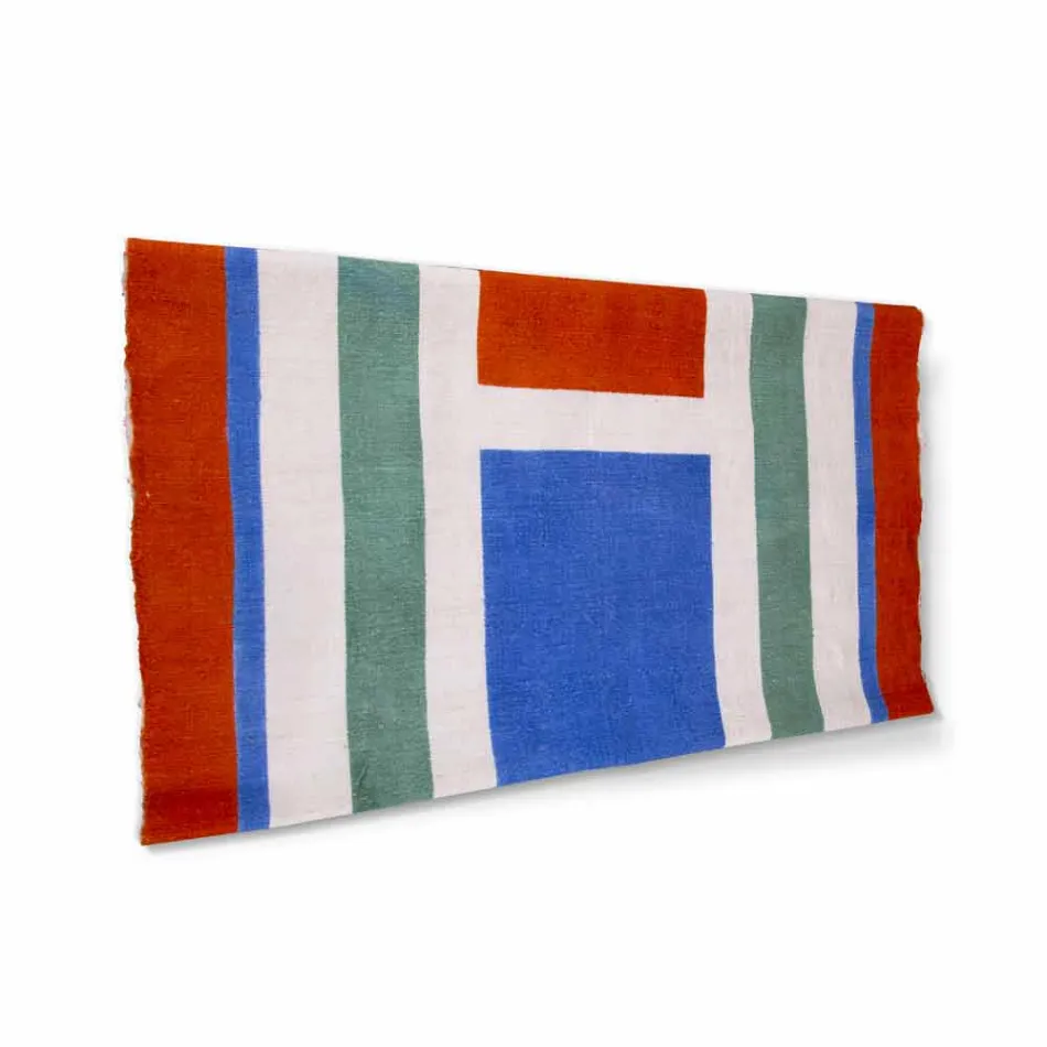 Handmålad hamp Runner Italian Art Unique Piece - Varumärken Viadurini