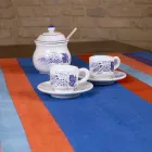 Runner of Italian Art Produced and Hand Painted in Hemp Unique Piece - Merken Viadurini