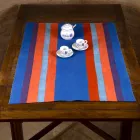 Runner of Italian Art Produced and Hand Painted in Hemp Unique Piece - Merken Viadurini