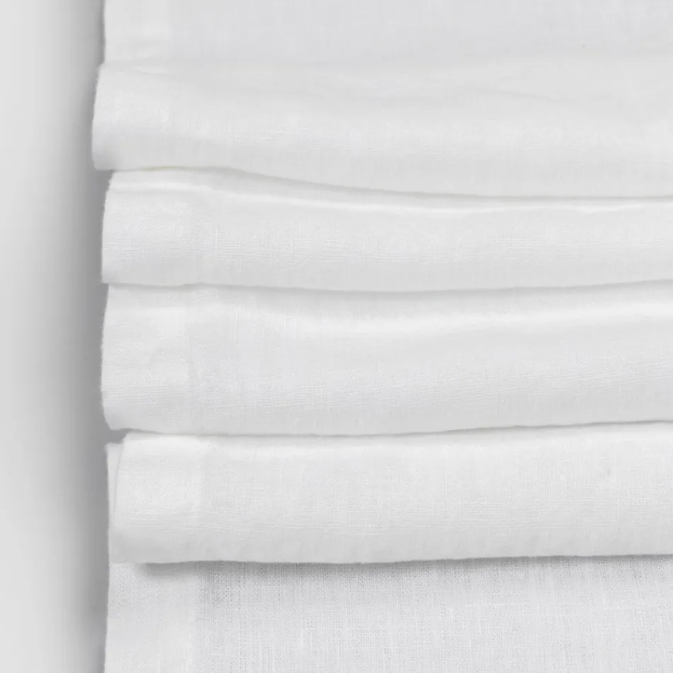 Linne Bordslöpare med vit spets italiensk lyxkvalitet - Farnese Viadurini