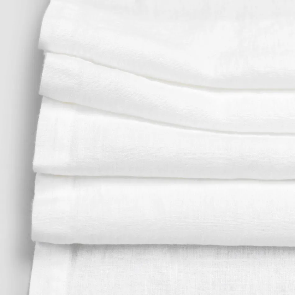 Linne Bordslöpare med vit spets italiensk lyxkvalitet - Farnese Viadurini