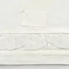 Löpare i naturligt vitt tungt linne med italiensk lyxprägling - Limao Viadurini