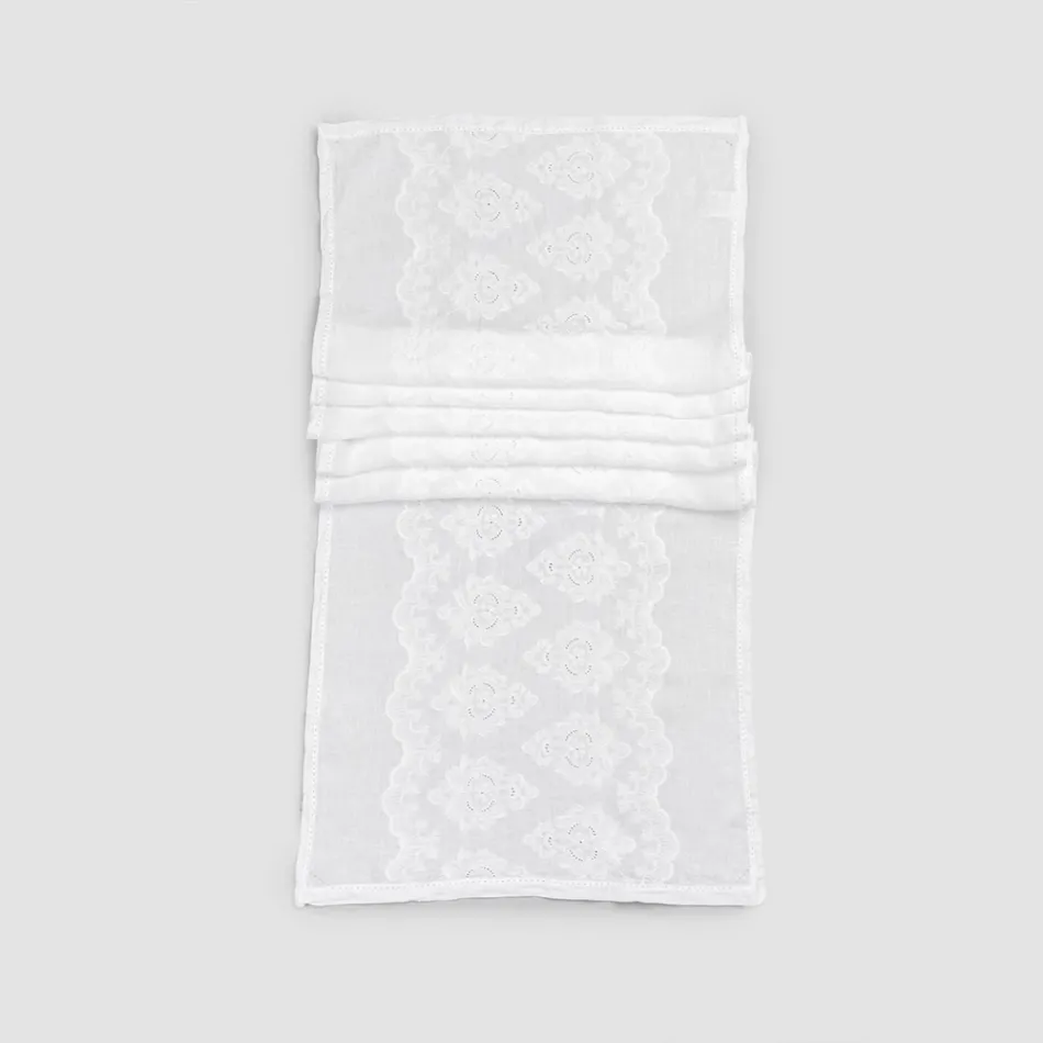 Bordslöpare i 100 % linne med italiensk lyxdesignbroderi - Jujube Viadurini