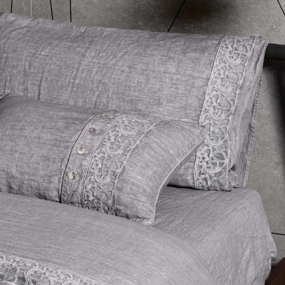 Förvaringsväska för påslakan av linne med Sinergiaspets och knappar - Energis Viadurini