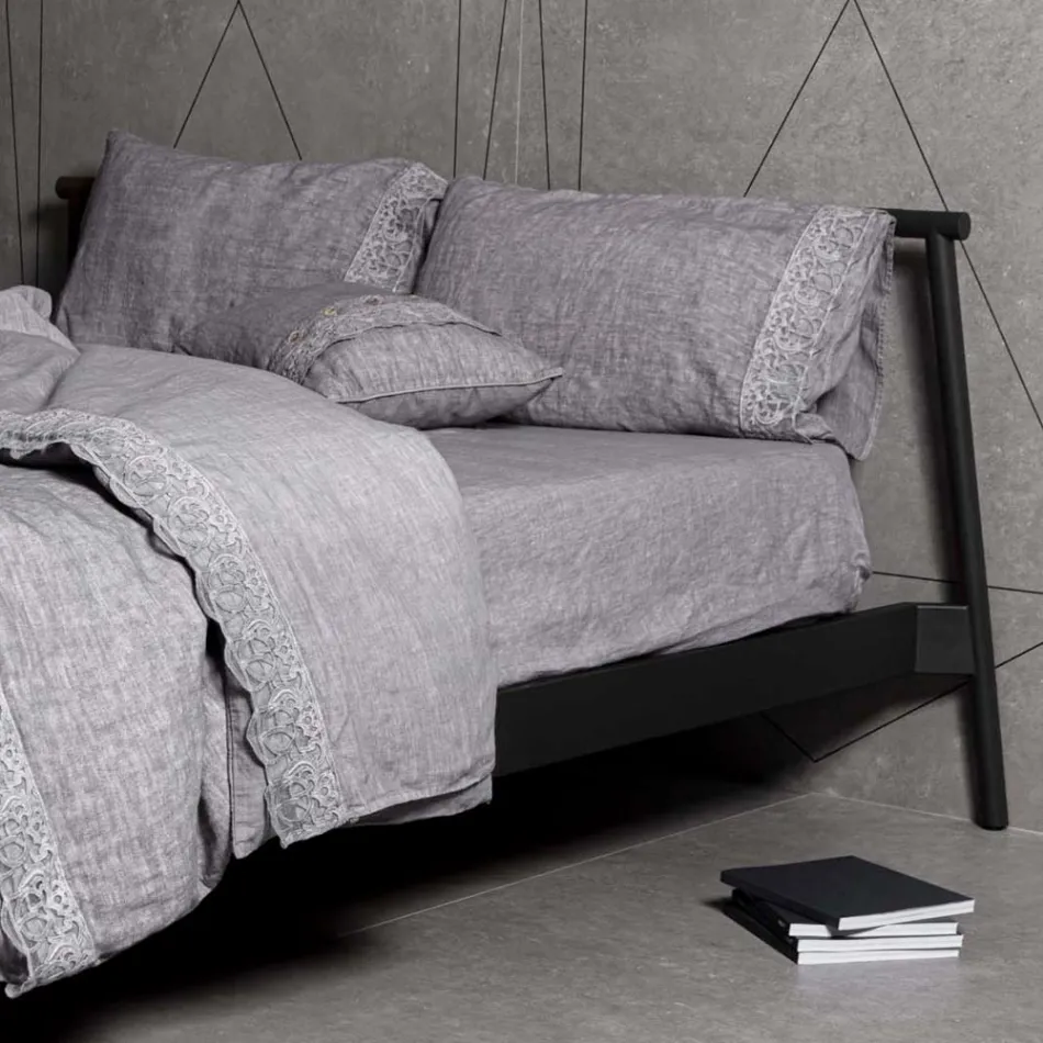 Förvaringsväska för påslakan av linne med Sinergiaspets och knappar - Energis Viadurini