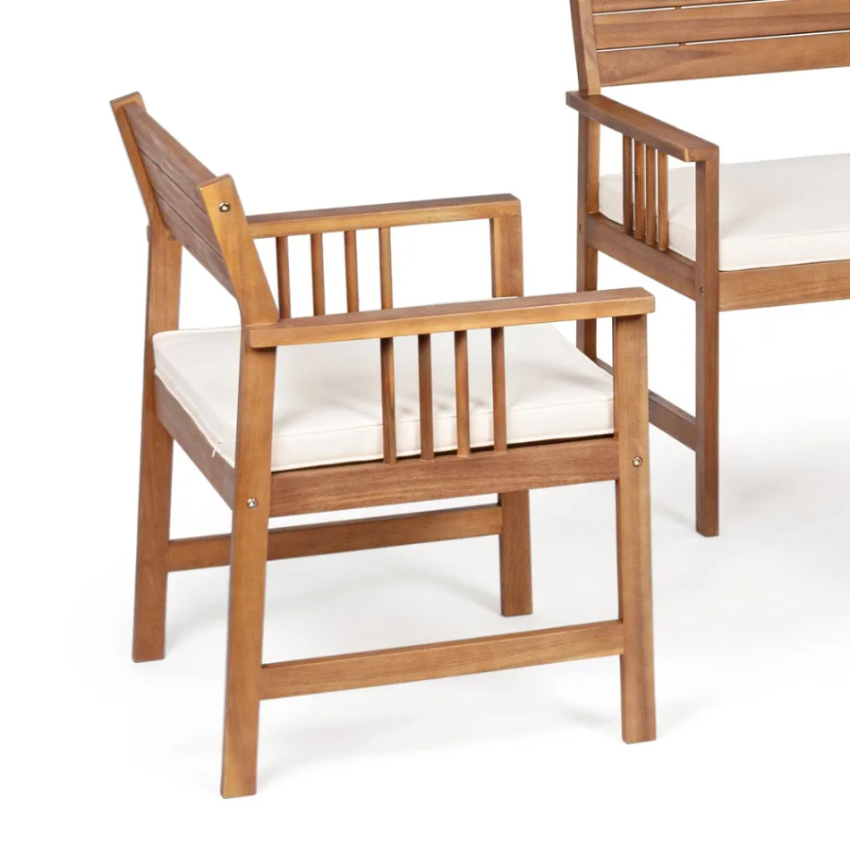 Vardagsrum 4 designade trädgårdstillbehör i akaciaträ - Roxen Viadurini