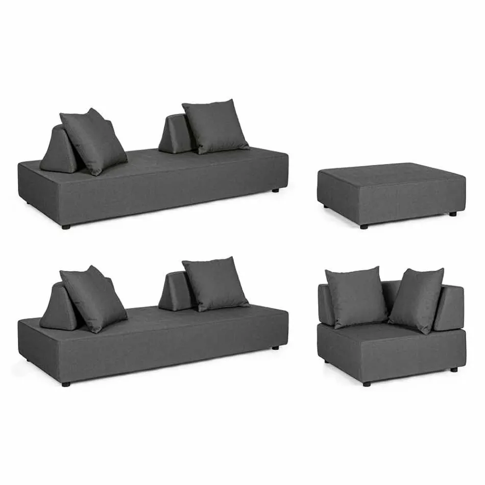 Utomhushörnlounge i modern design i homemotion-tyg - Benito Viadurini